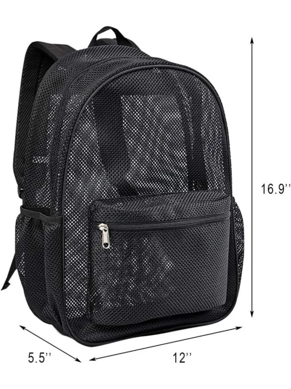 Heavy Duty See-Through Mesh Backpack with Padded Straps for College & Sports